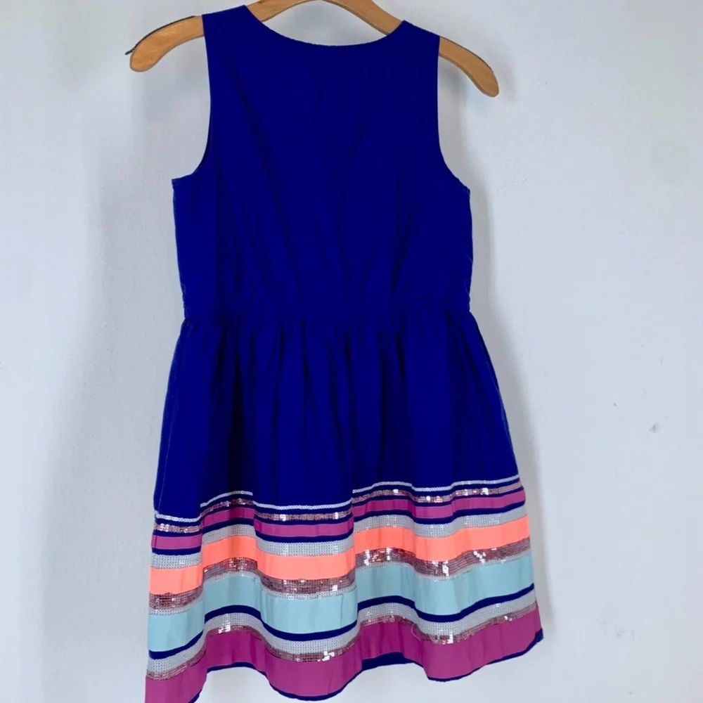 Gymboree royal blue sequin stripe dress